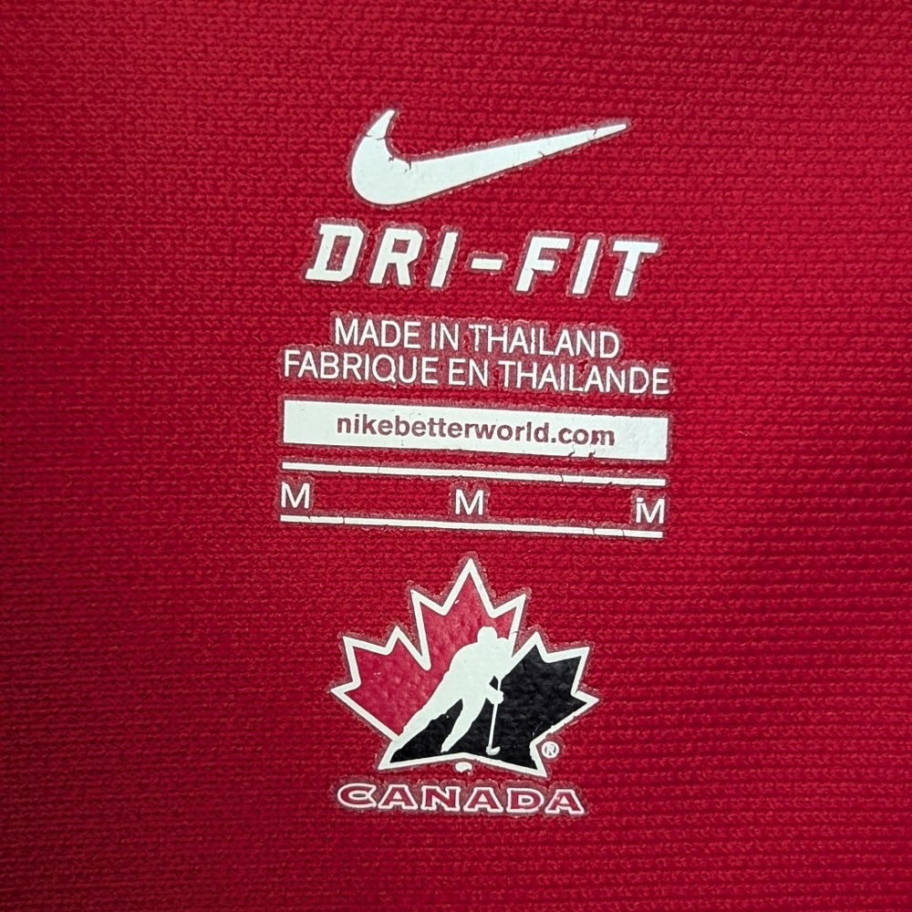 Hockey Canada Golf Polo Shirt Mens Medium Nike Dri-Fit 100th Anniversary Red - Picture 4 of 6
